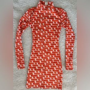 NWT Milano Di Rouge print orange dress size XS